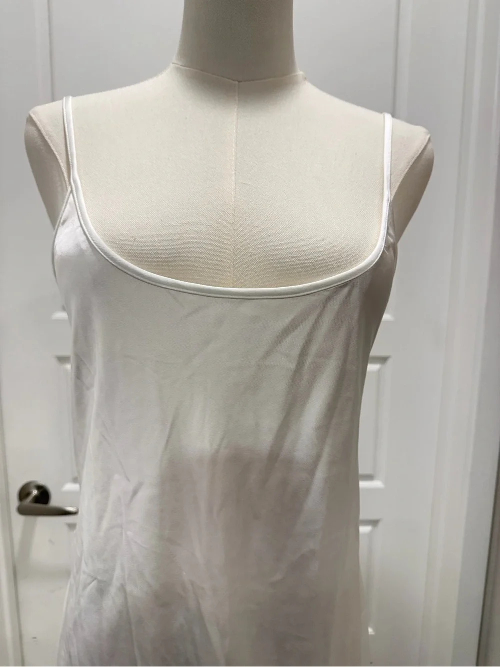 🔥Zara Elegant White Satin Backless Slip Maxi Dress